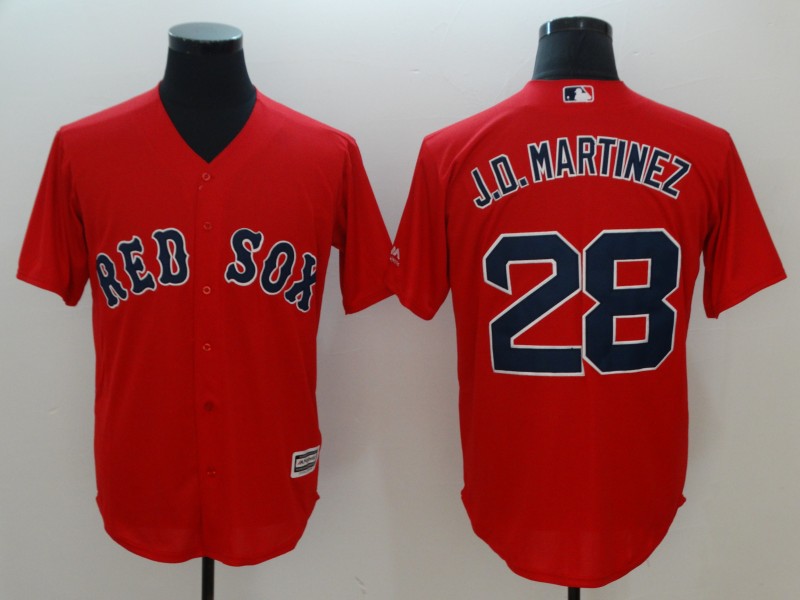 Men's Boston Red Sox #28 J.D. Martinez Red Cool Base Stitched MLB Jersey